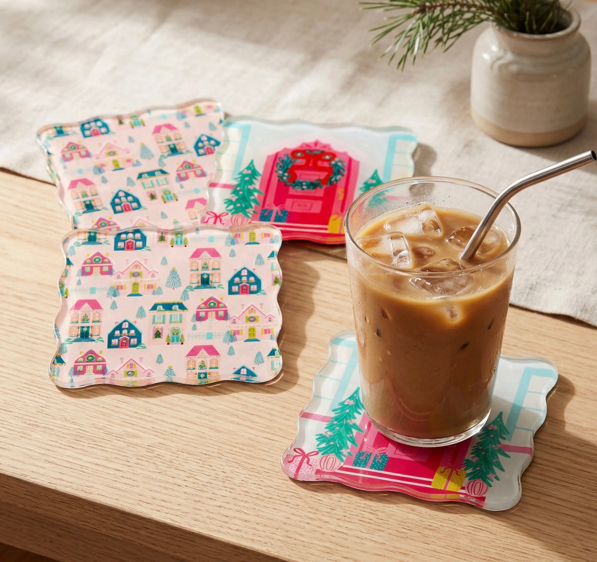 Sugarplum Lane Table Talk Acrylic Coaster Set
