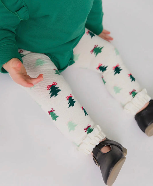 Spruced Up Patterned Footless Ruffle Tights