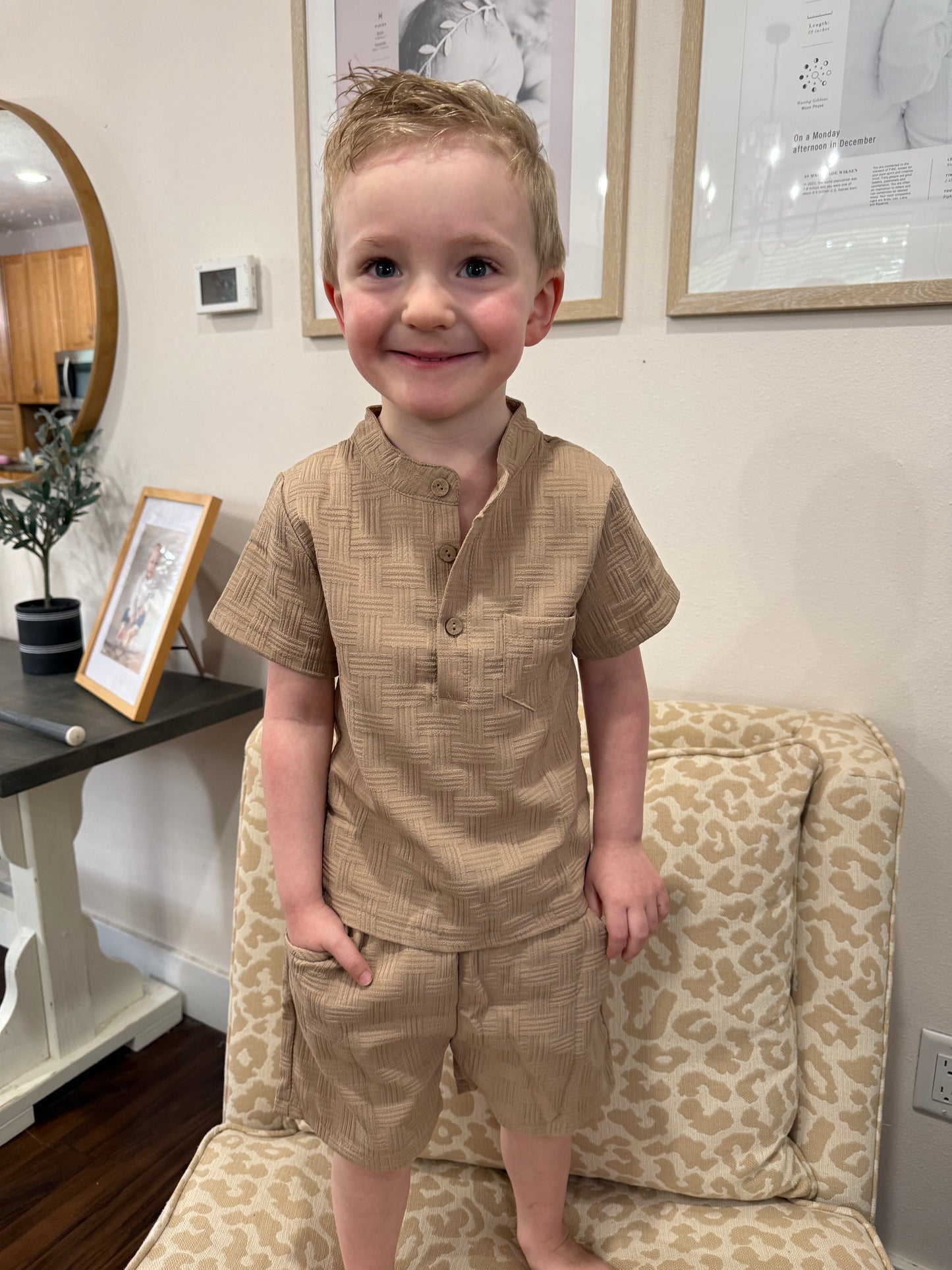 Sand Textured Bubble/Shorts Set