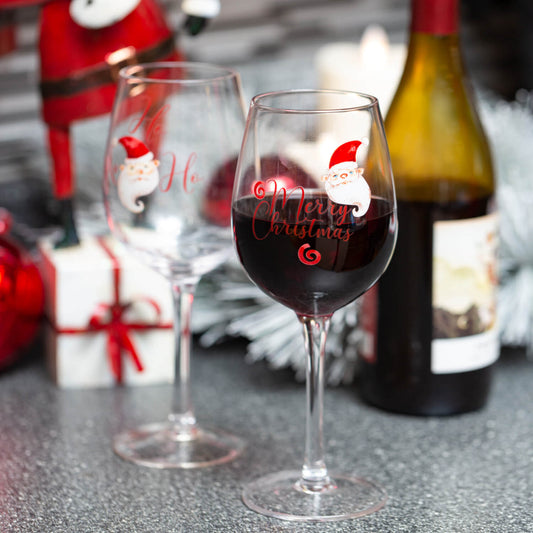 Santa Wine Glasses
