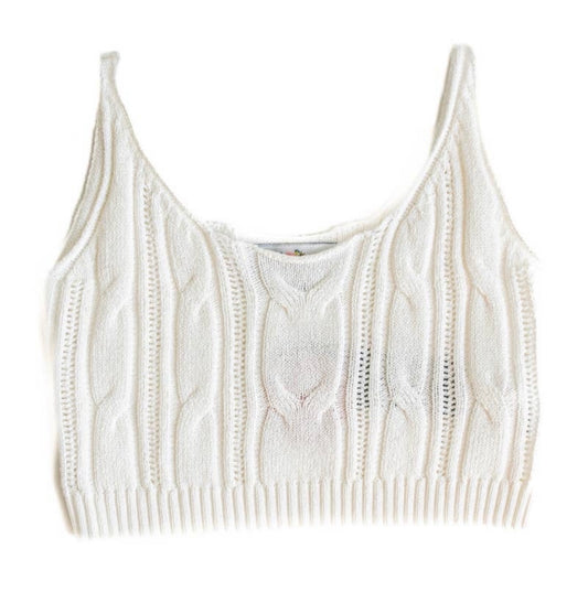 Ezra Ivory Cable Knit Tank