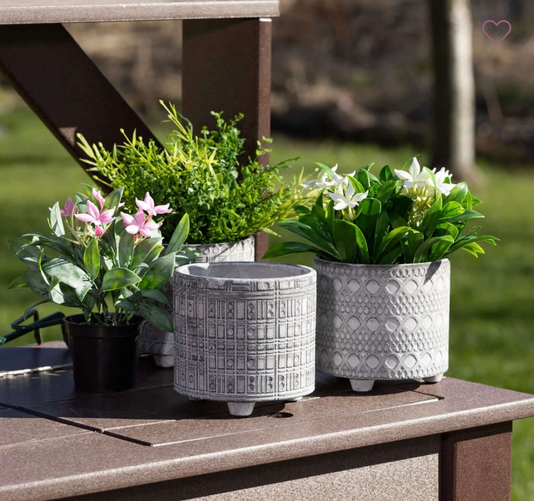 Gray Geometric Pots