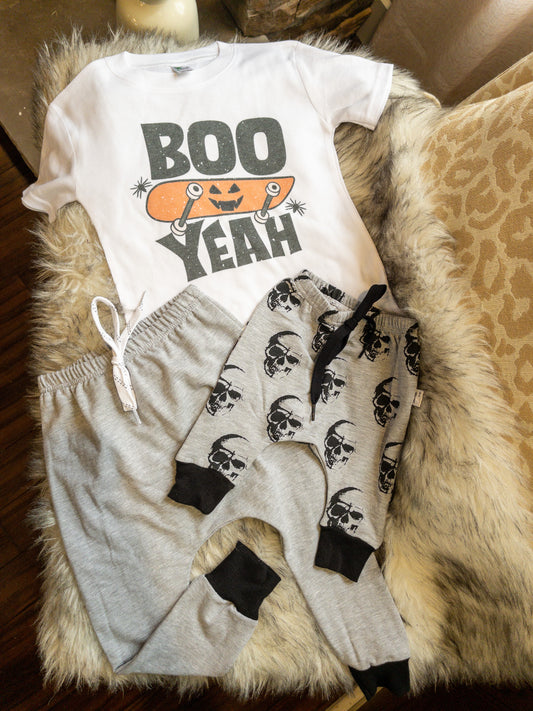 Gray Skull Joggers