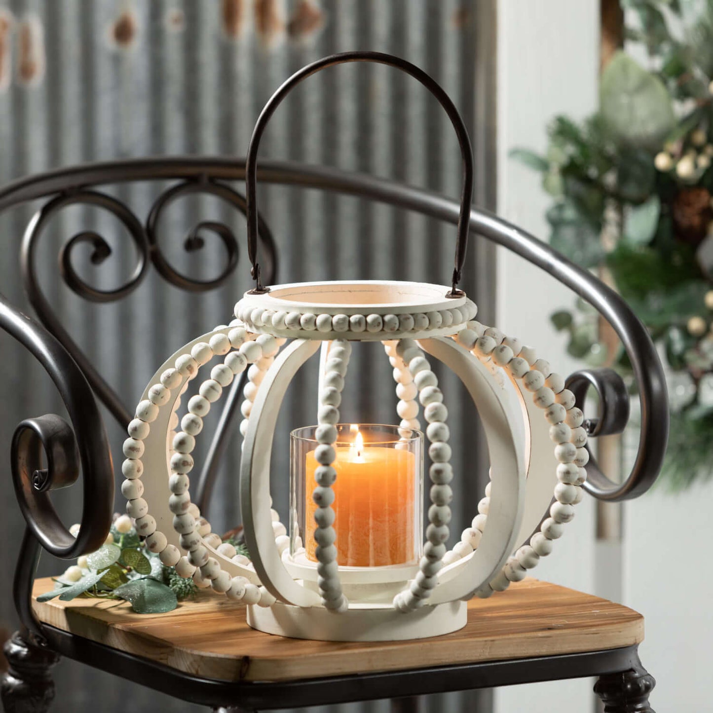 White Beaded Lantern