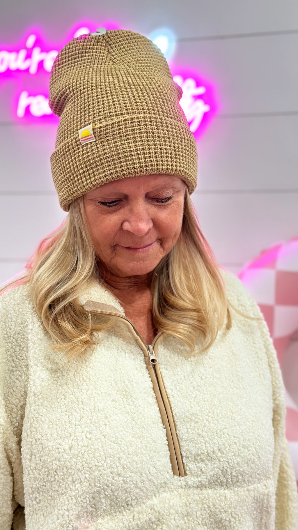 Mocha Sunset Waffle Beanie