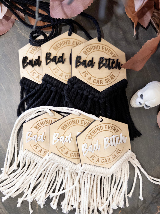 Behind Every Bad B… Rearview Mirror Car Charms