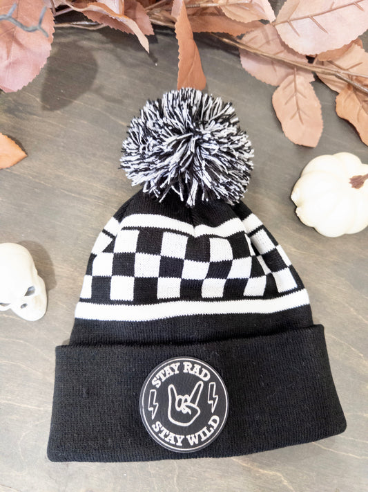 Stay Rad Stay Wild Checkered Beanies