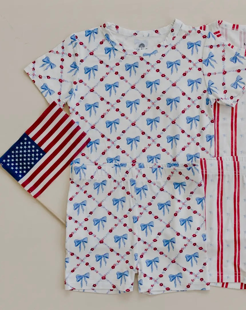Red, White & Bows 4th of July Pajamas