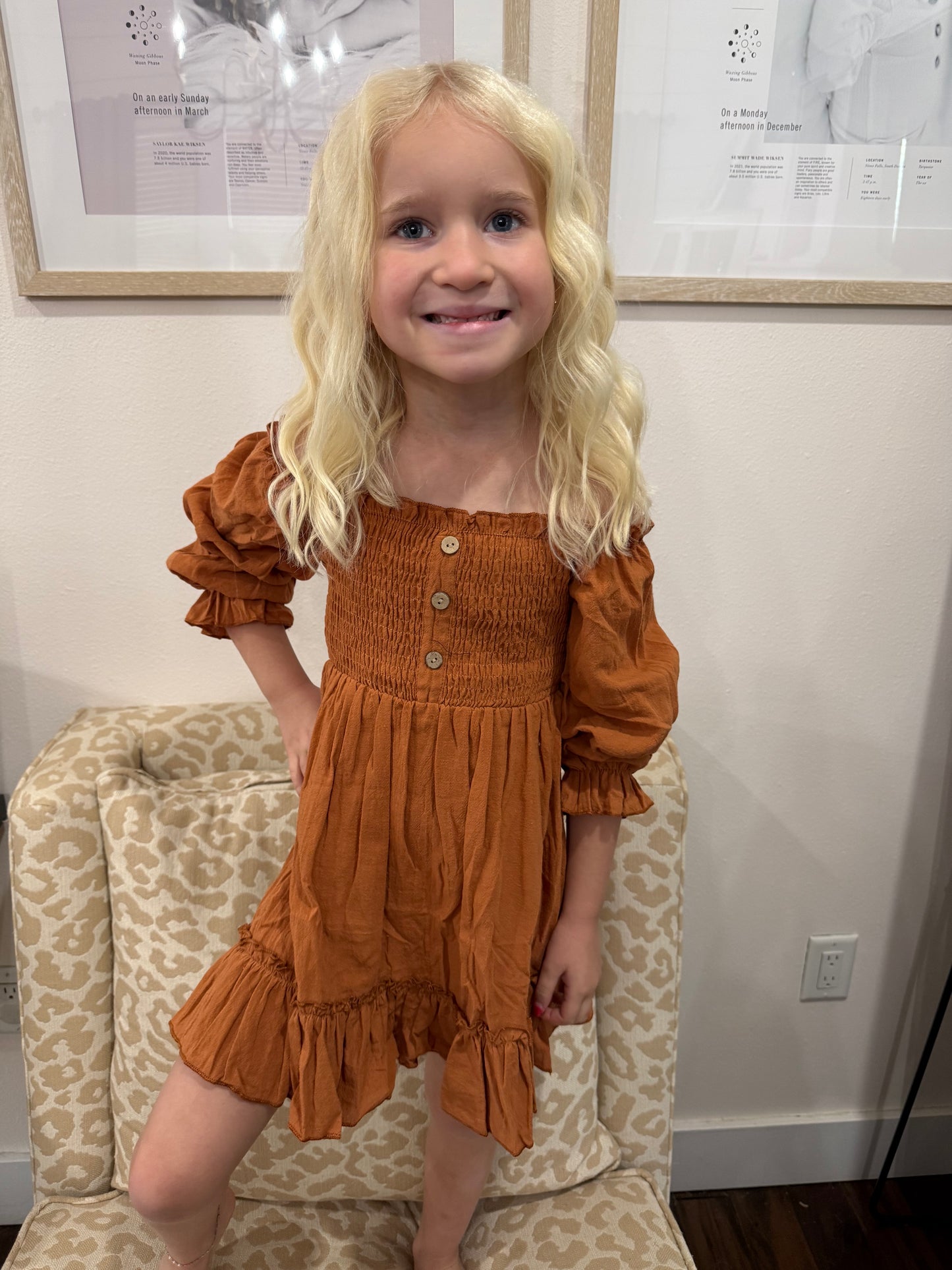 Cognac Autumn Dress
