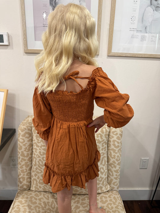 Cognac Autumn Dress