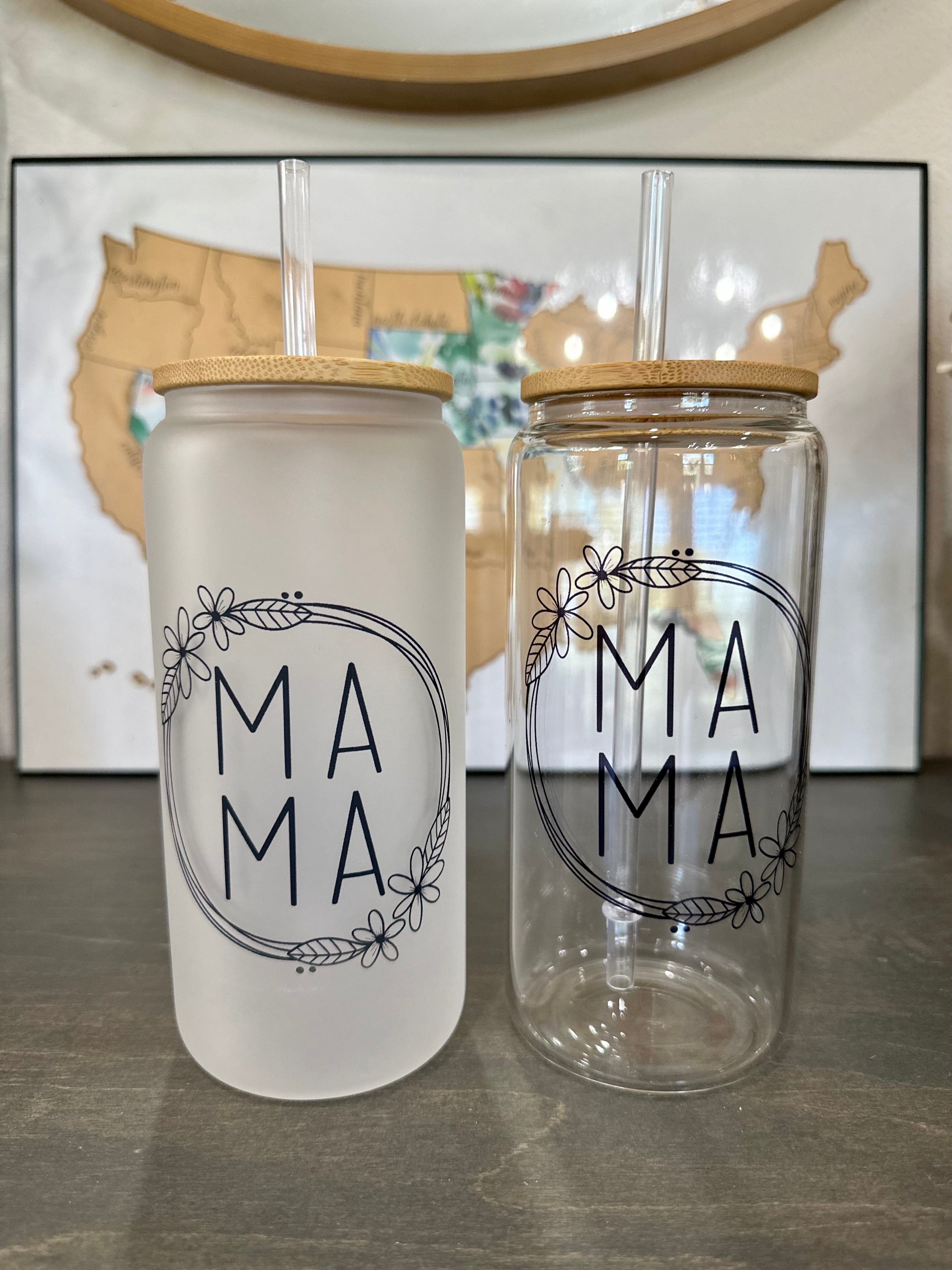 Mama 20oz Glass Beer Can Cup