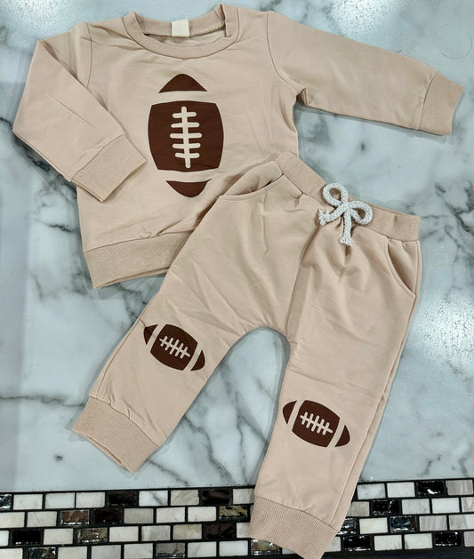 Beige Football Joggers Set