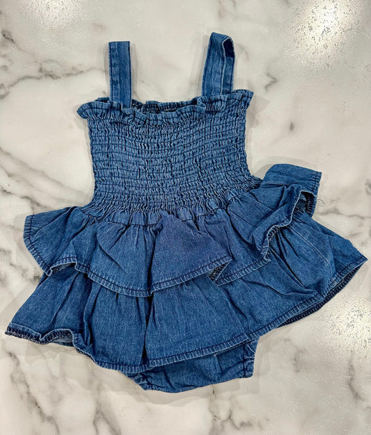 Denim Scrunch Romper