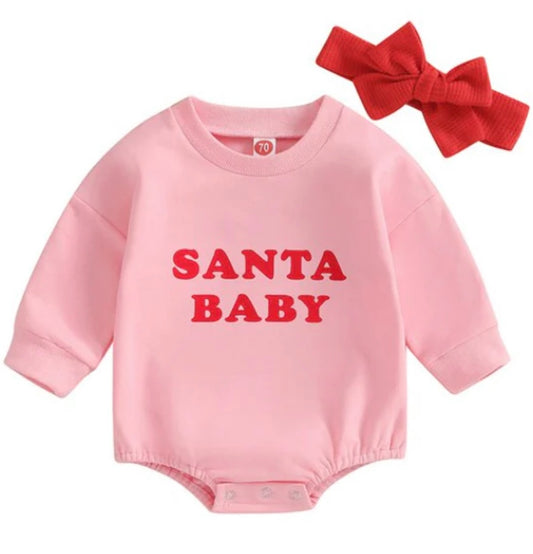 Santa Baby Bubble + Bow Set