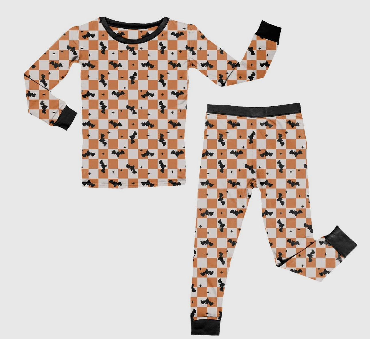 Checkered Bats Bamboo Pajamas