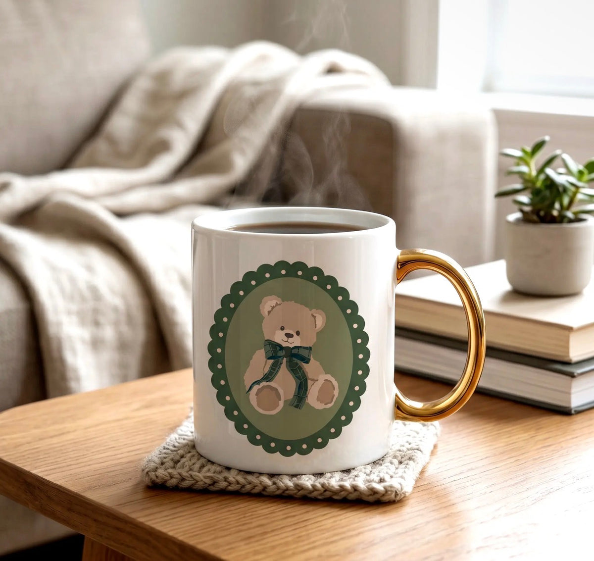 Teddy Bear Theo Cozy Cute Ceramic Mug