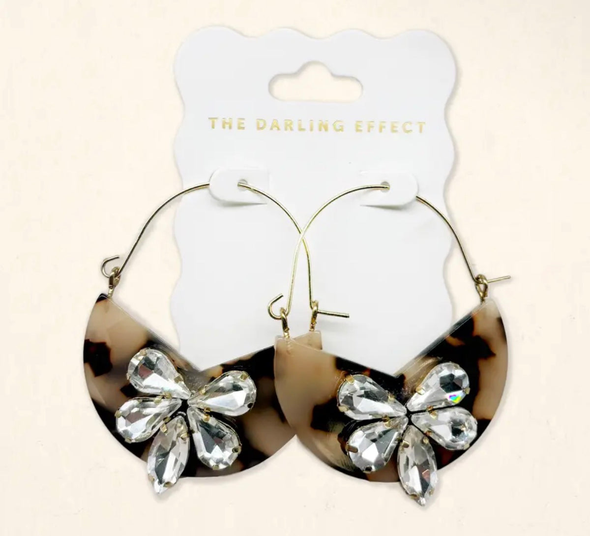 Blonde Tortoise Marble Bloom Hoop Earrings