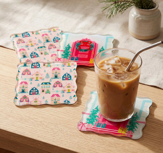Sugarplum Lane Table Talk Acrylic Coaster Set