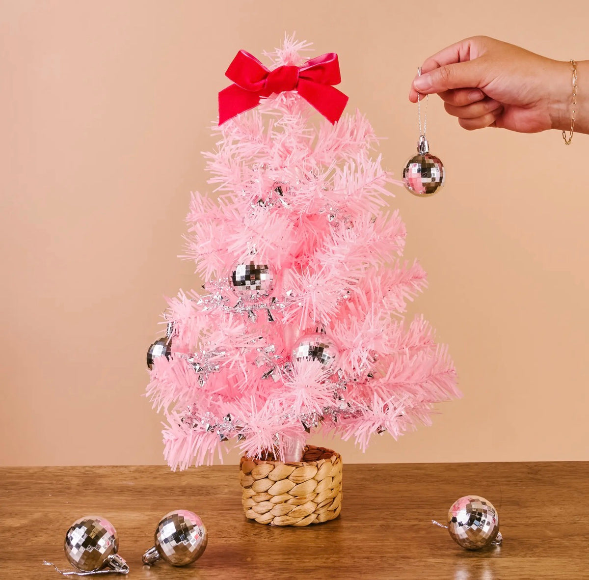 Pink Mini Artificial Christmas Tree