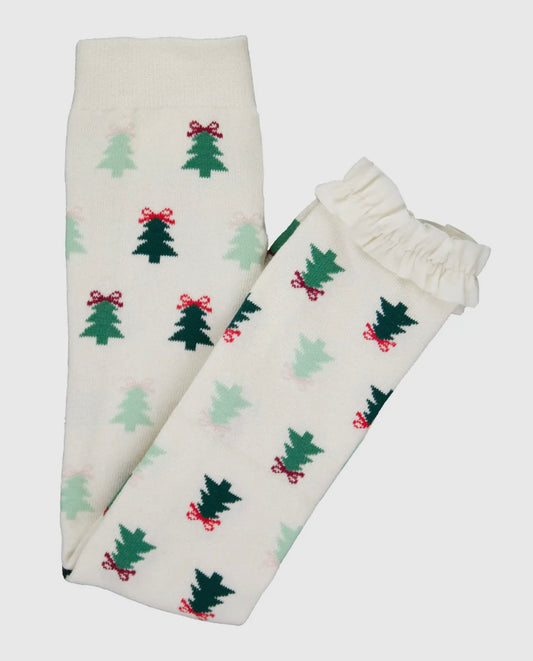 Spruced Up Patterned Footless Ruffle Tights