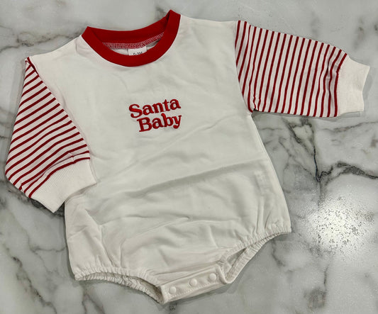 Santa Baby Striped Sleeve Bubble