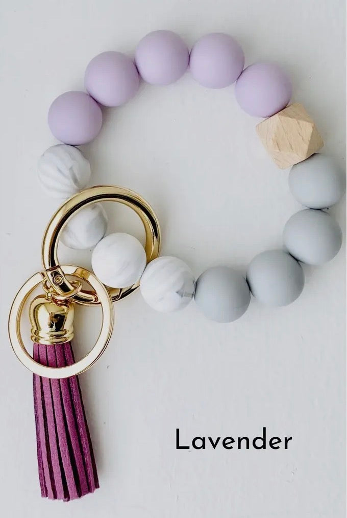 Silicone Bead Bangle Keychain