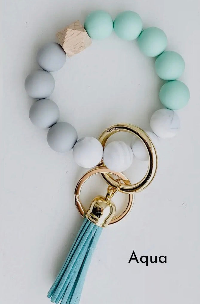 Silicone Bead Bangle Keychain