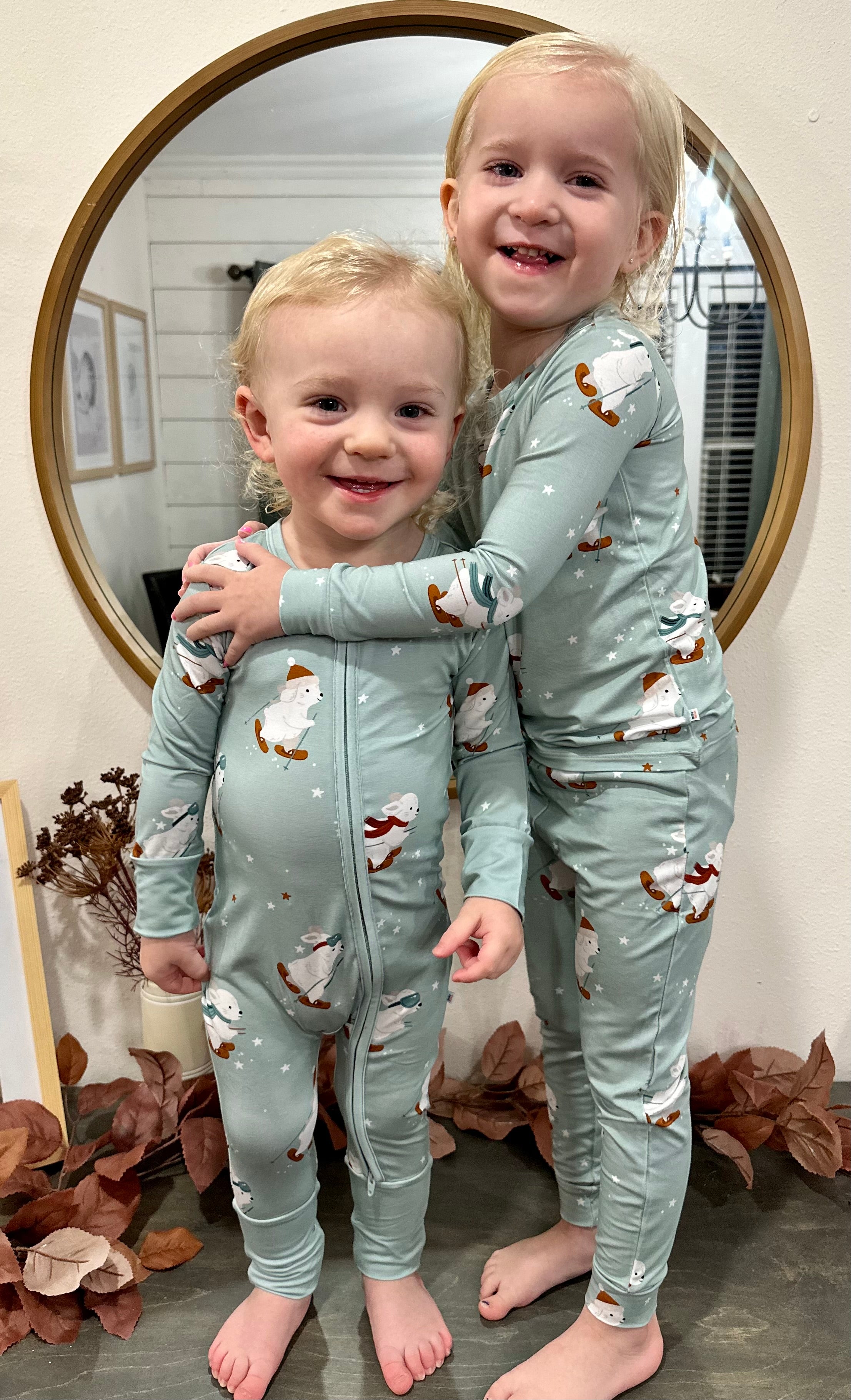 Skiing Bunnies Bamboo Pajamas