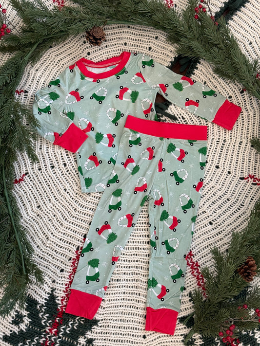 Christmas Car Holiday Bamboo Pajamas