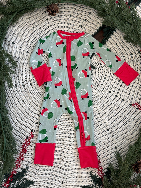 Christmas Car Holiday Bamboo Pajamas