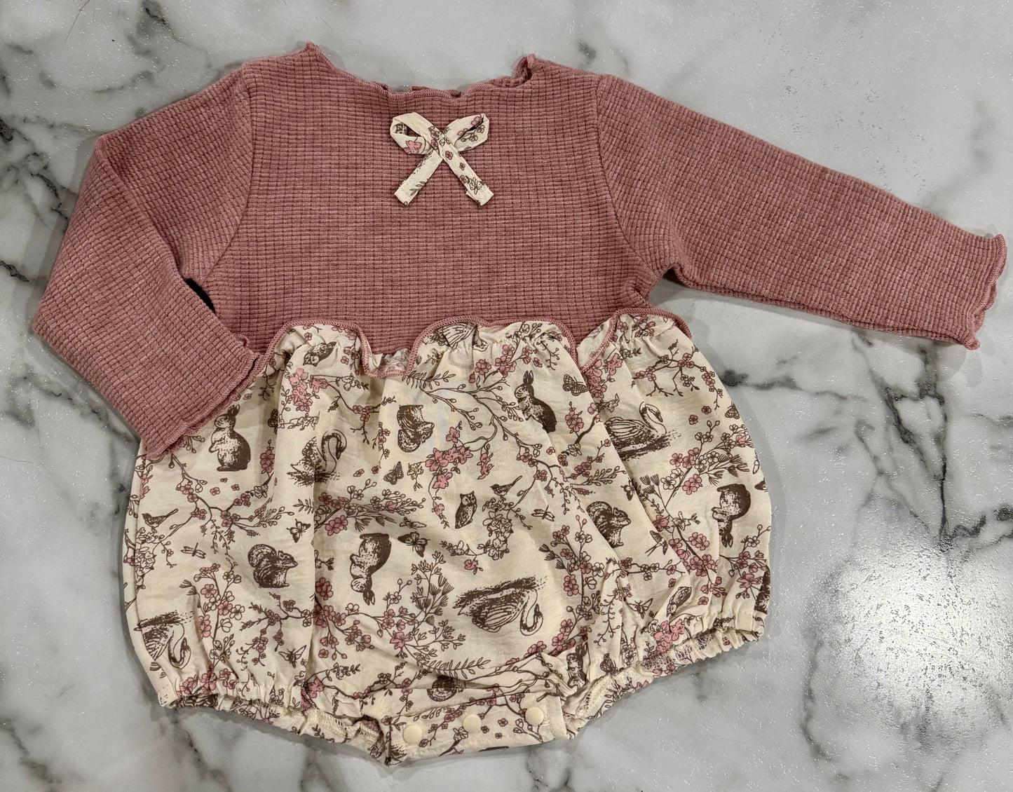 Vintage Woodland Sweater Romper