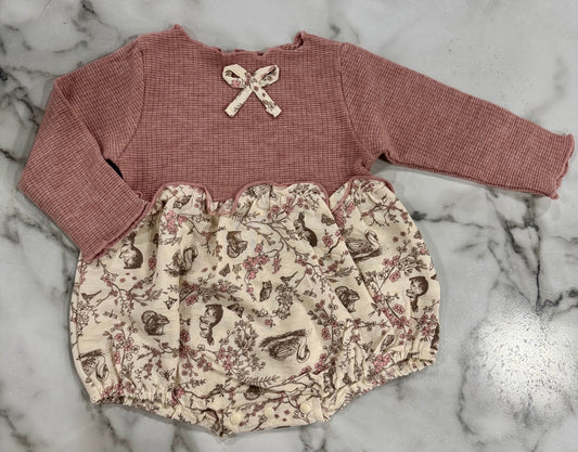 Vintage Woodland Sweater Romper