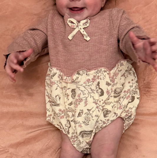 Vintage Woodland Sweater Romper