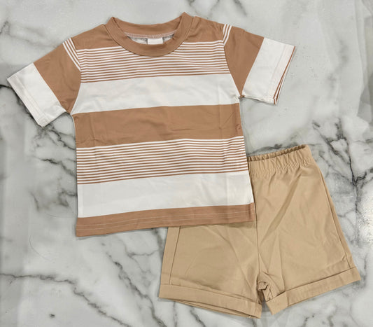 Beige Stripe Summer Set