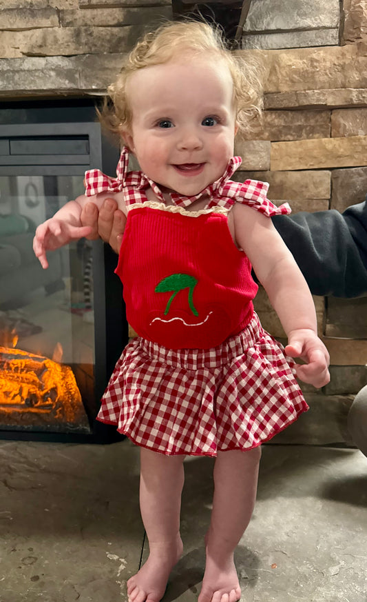 Cherry Cute Summer Skort Set