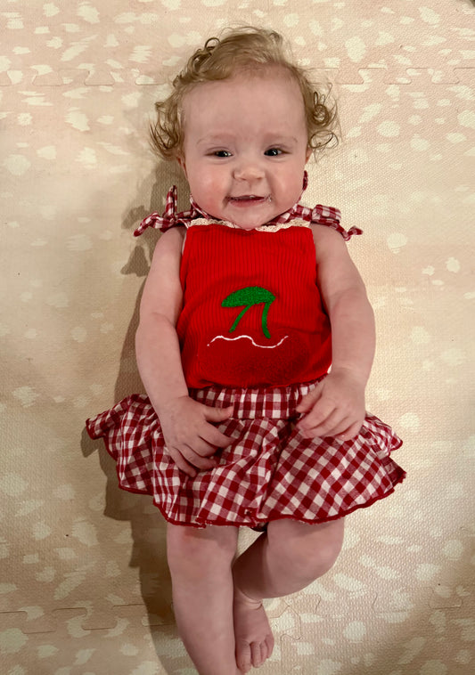 Cherry Cute Summer Skort Set