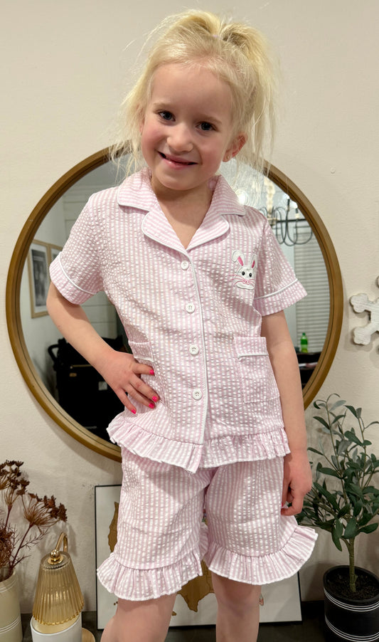 Pinstripe Bunny Pajamas