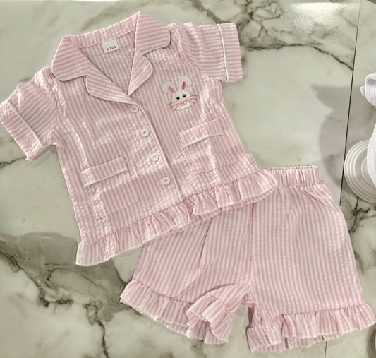 Pinstripe Bunny Pajamas