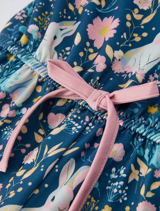 Bunny Floral Ruffle Bell Bottom Jumpsuit