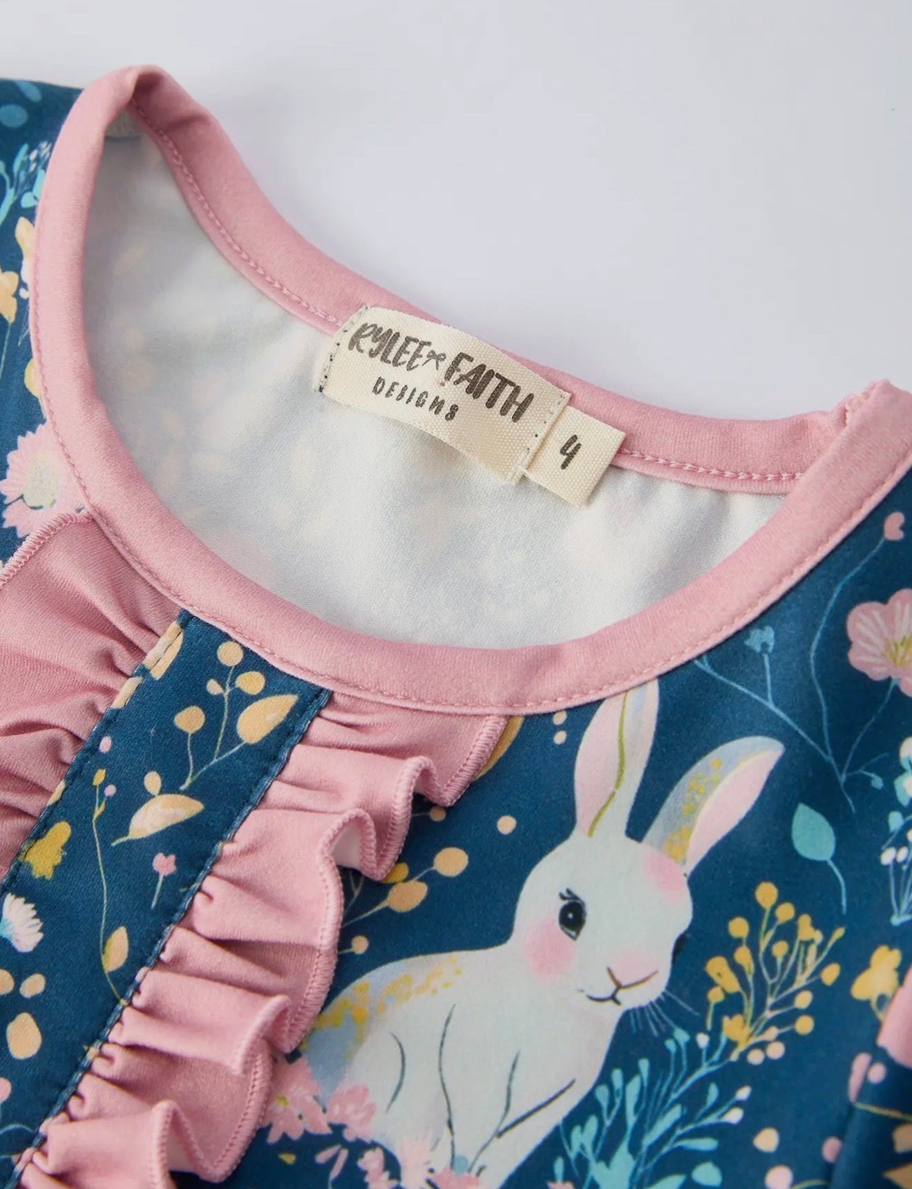 Bunny Ruffle Floral Pajama Set