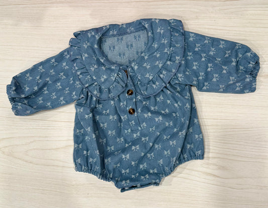 Denim Bow Romper