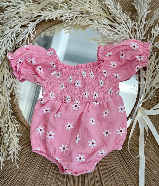 Bright Floral Linen Romper