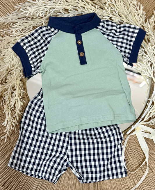Colton Plaid Shorts Set