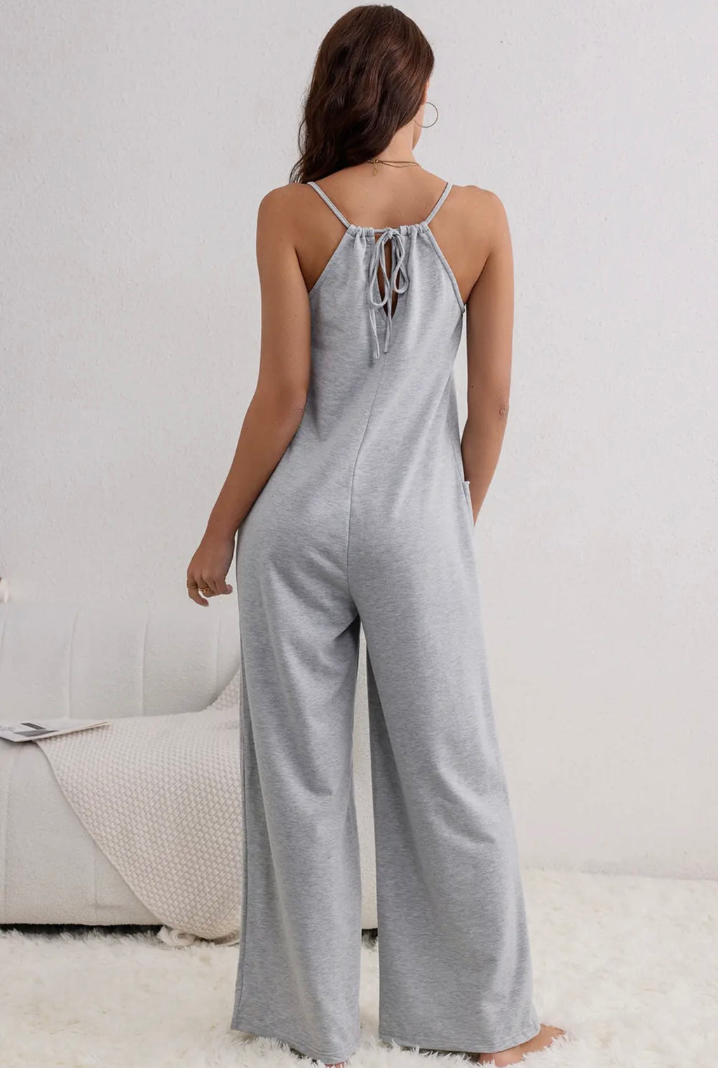 Spaghetti Strap Wide Leg Jumpsuit