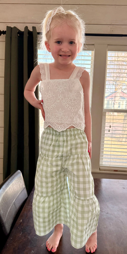 Plaid Palazzo Pants Set