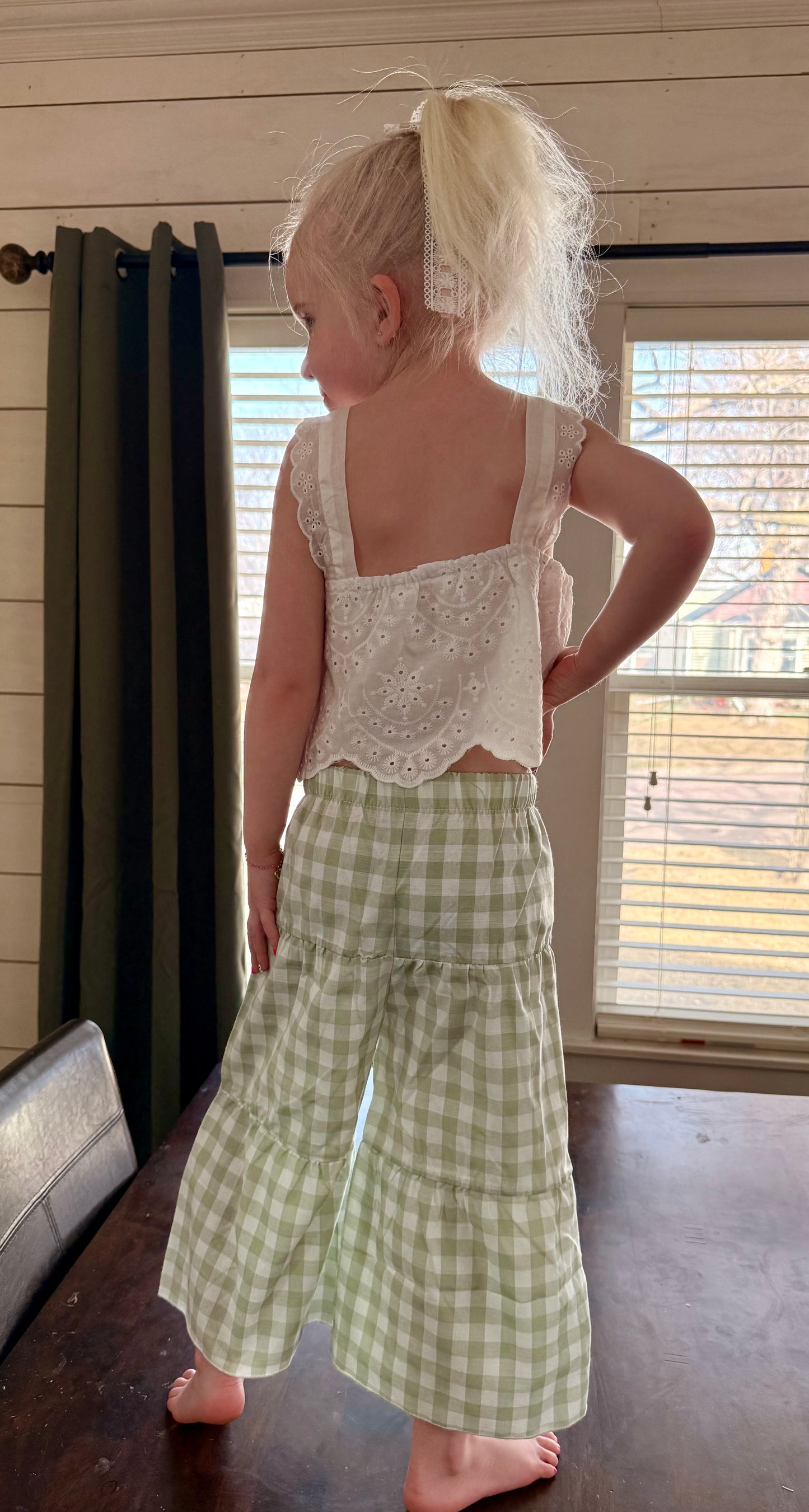 Plaid Palazzo Pants Set