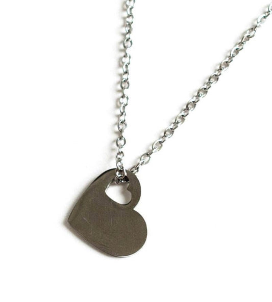 Mom + Mini Heart Necklace Set