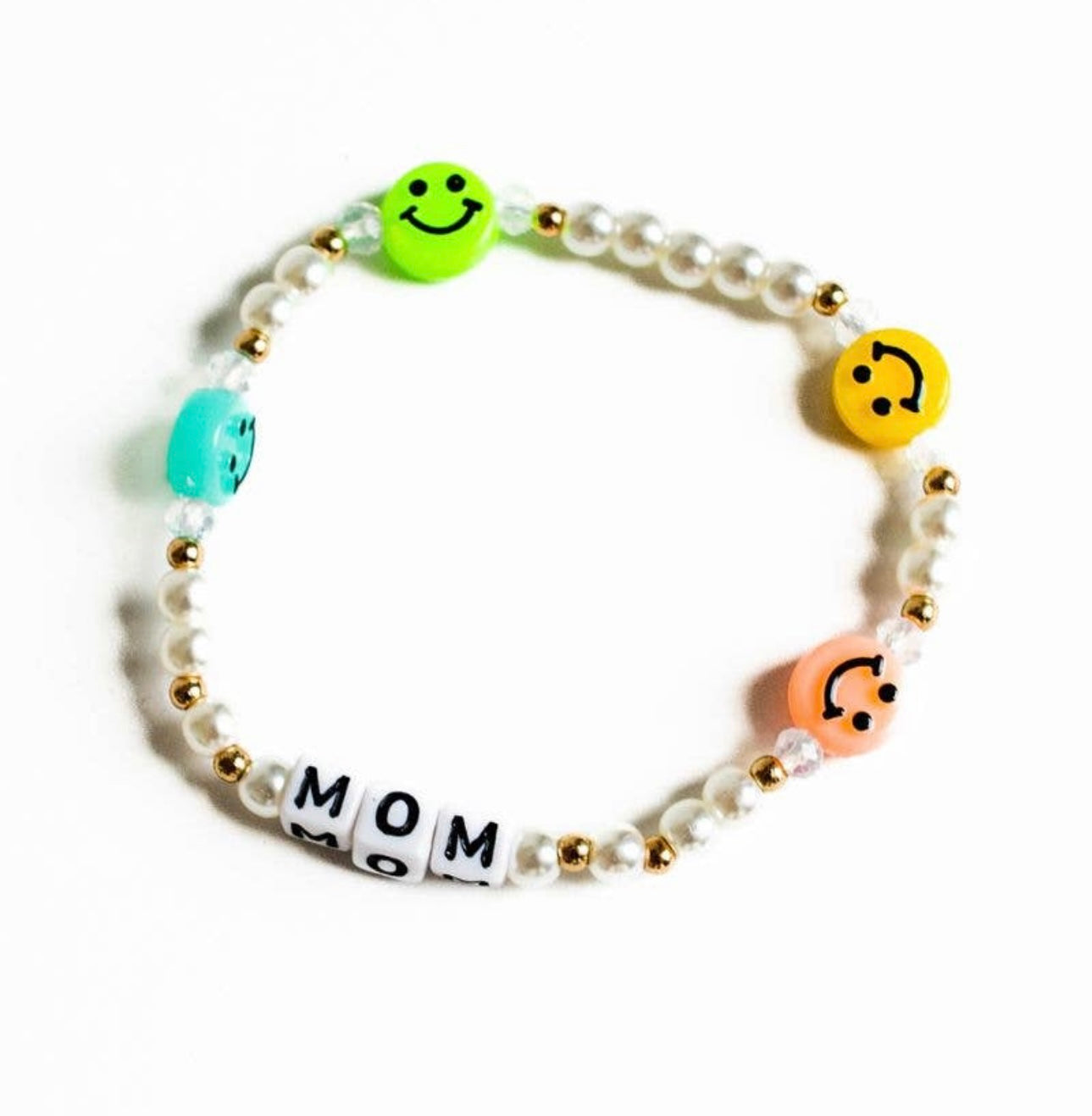 Smiley Face Mom + Mini Bracelet Set