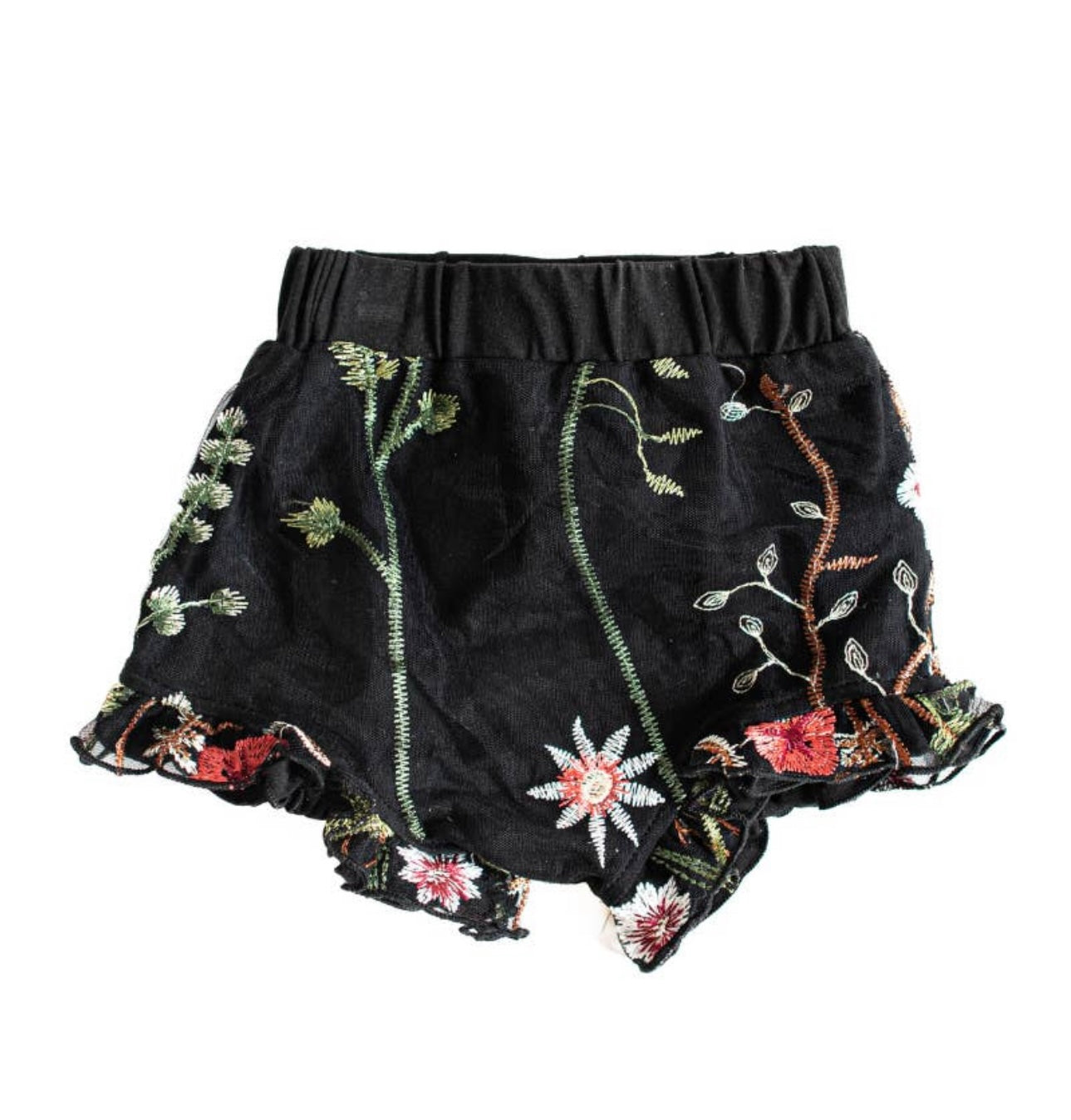 Belle Black High Waisted Floral Embroidery Bloomers