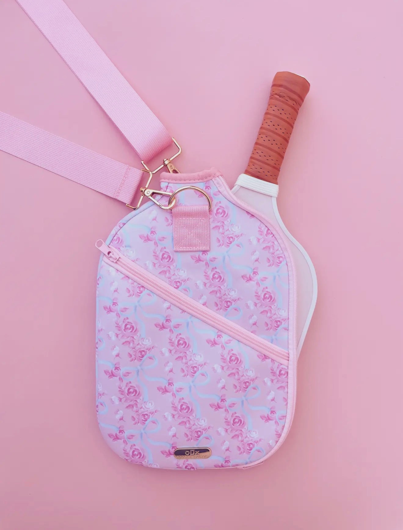 Watercolor Floral Bow Pickleball Paddle Bag & Cover